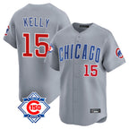 Chicago Cubs #15 Carson Kelly Player Gray AmberGomez Road 150th Anniversary Limited Home Stitched Jerseys