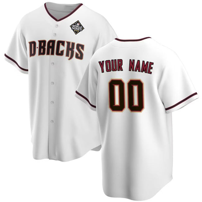 Custom Arizona Diamondbacks Active Player White AmberGomez 2023 World Series Home Cool Base Stitched Jersey