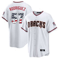 Arizona Diamondbacks #57 Eduardo Rodriguez Player White AmberGomez USA 250 Fourth of July Home Game Stitched Jerseys