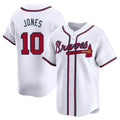 Atlanta Braves #10 Chipper Jones Player White AmberGomez Limited Home Game Stitched Jerseys