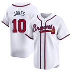 Atlanta Braves #10 Chipper Jones Player White AmberGomez Limited Home Game Stitched Jerseys