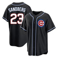 Chicago Cubs #23 Ryne Sandberg Player Black AmberGomez Fashion Out Game Stitched Jerseys