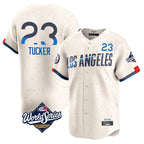 Los Angeles Dodgers #23 Kyle Tucker Player Cream AmberGomez World Series City Connect Limited Home Stitched Jerseys
