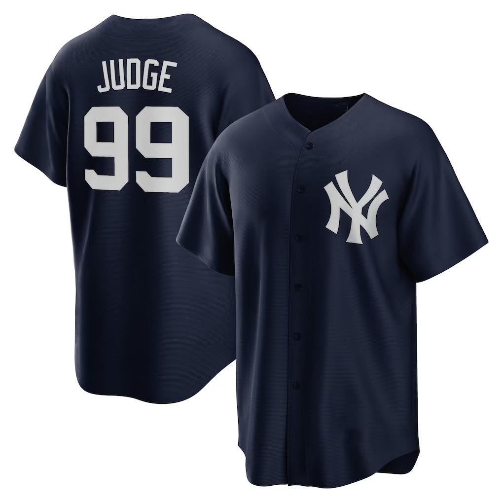 New York Yankees #99 Aaron Judge Navy AmberGomez 2020 Spring Training Replica Player Jersey