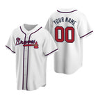 Custom Atlanta Braves White AmberGomez 2020 Stitched Cool Base Home Jersey