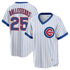 Chicago Cubs #25 Moises Ballesteros Player White AmberGomez T-shirt Cooperstown Collection Limited Stitched Jerseys