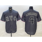 New York Mets #4 Francisco Alvarez Gray AmberGomez 2024 City Connect Cool Base Stitched Jersey