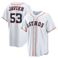 Houston Astros #53 Cristian Javier White AmberGomez Home Replica Jersey