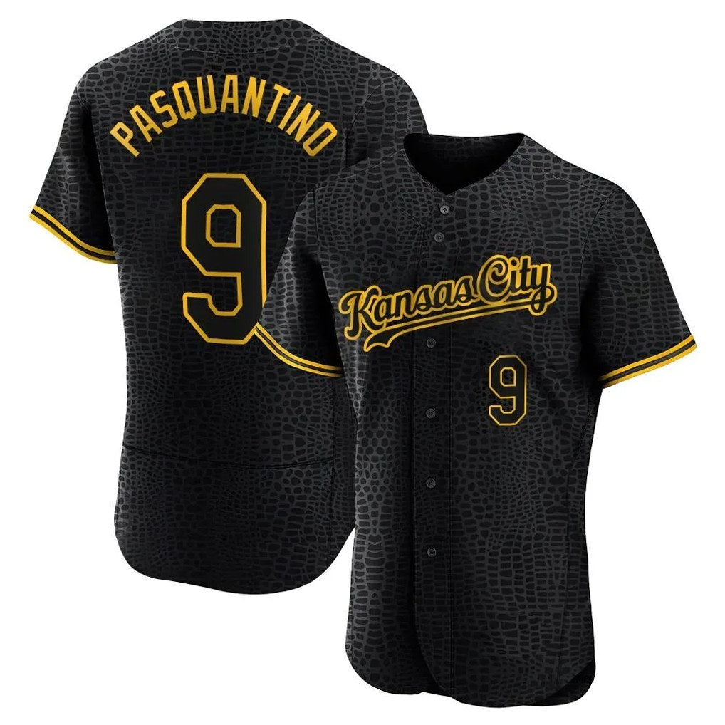 Kansas City Royals #9 Vinnie Pasquantino Player Black AmberGomez Snake Skin City Limited Elite Stitched Jerseys