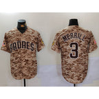 San Diego Padres #3 Jackson Merrill Camo AmberGomez Cool Base Stitched Jersey