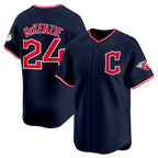 Cleveland Guardians #24 Triston McKenzie Navy AmberGomez 2025 Alternate Limited Stitched Jersey