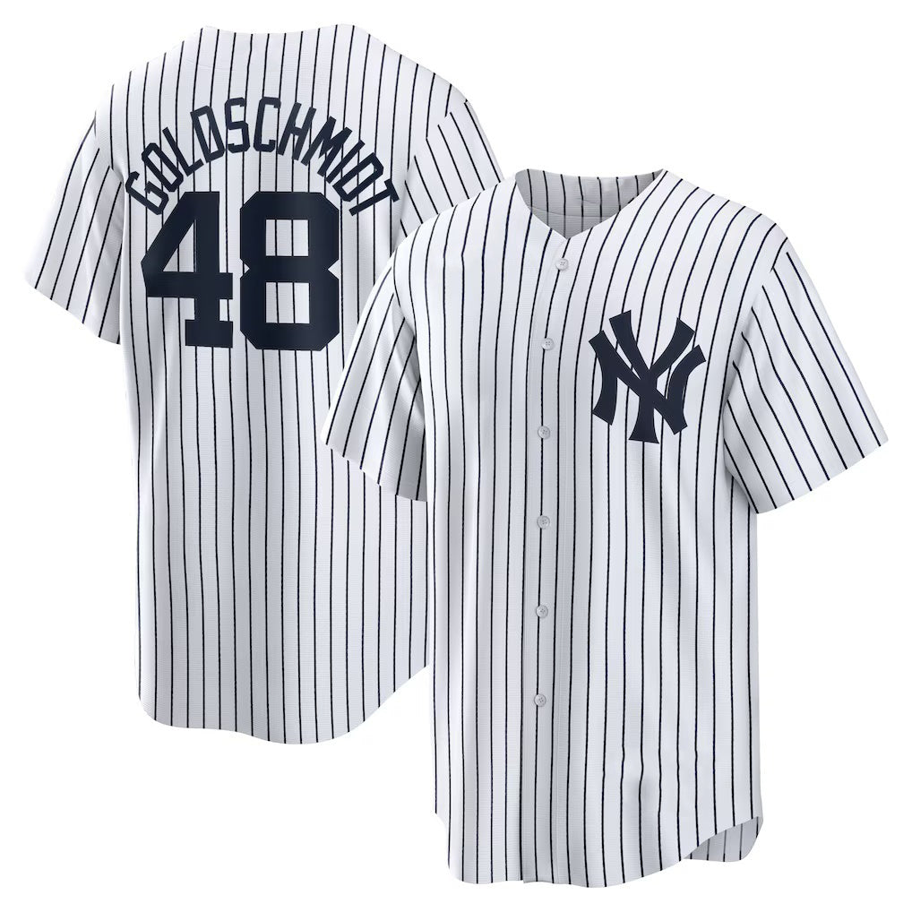 New York Yankees #48 Paul Goldschmidt White AmberGomez Home Replica Jersey