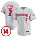 Cincinnati Reds #7 Spencer Steer Player Gray AmberGomez Vapor Premier Limited Home Stitched Jerseys