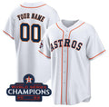 Custom Houston Astros Active Player White AmberGomez 2022 World Series Champions Cool Base Stitched Jersey