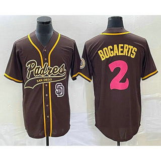 San Diego Padres #2 Xander Bogaerts Brown AmberGomez NEW 2023 City Connect Cool Base Stitched Jersey 2