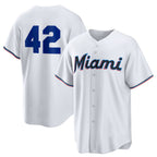 Miami Marlins #42 Jackie Robinson White AmberGomez Home 2025 Day Replica Jersey