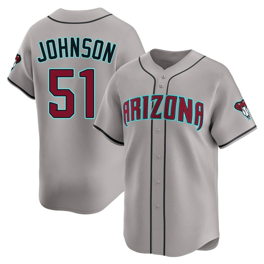 Arizona Diamondbacks #51 Randy Johnson Player Gray AmberGomez Road Limited Home Game Stitched Jerseys