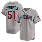 Arizona Diamondbacks #51 Randy Johnson Player Gray AmberGomez Road Limited Home Game Stitched Jerseys