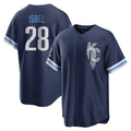 Kansas City Royals #28 Kyle Isbel Player Navy AmberGomez City Connect Home Game Stitched Jerseys
