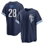 Kansas City Royals #28 Kyle Isbel Player Navy AmberGomez City Connect Home Game Stitched Jerseys