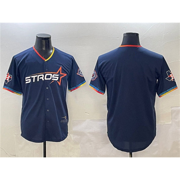 Houston Astros Blank Navy AmberGomez 2025 City Connect With Texas Patch Limited Stitched Jersey