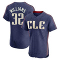 Cleveland Guardians #32 Gavin Williams Player Navy AmberGomez City Connect Limited Elite Home Stitched Jerseys