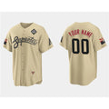 Custom Arizona Diamondbacks Active Player Gold AmberGomez 2023 World Series City Connect Cool Base Stitched Jersey