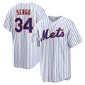 New York Mets #34 Kodai Senga White-Royal AmberGomez Home Replica Player Jersey