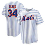 New York Mets #34 Kodai Senga White-Royal AmberGomez Home Replica Player Jersey