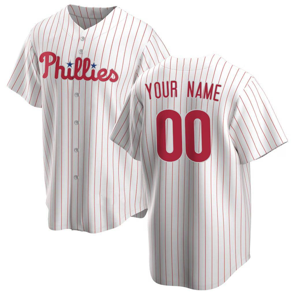 Custom Philadelphia Phillies White AmberGomez Home Replica Jersey