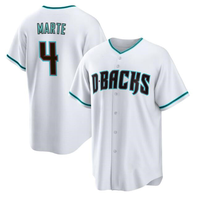 Arizona Diamondbacks #4 Ketel Marte White AmberGomez Cool Base Stitched Jersey