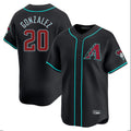 Arizona Diamondbacks #20 Luis Gonzalez Player Black AmberGomez Limited Home Game Stitched Jerseys