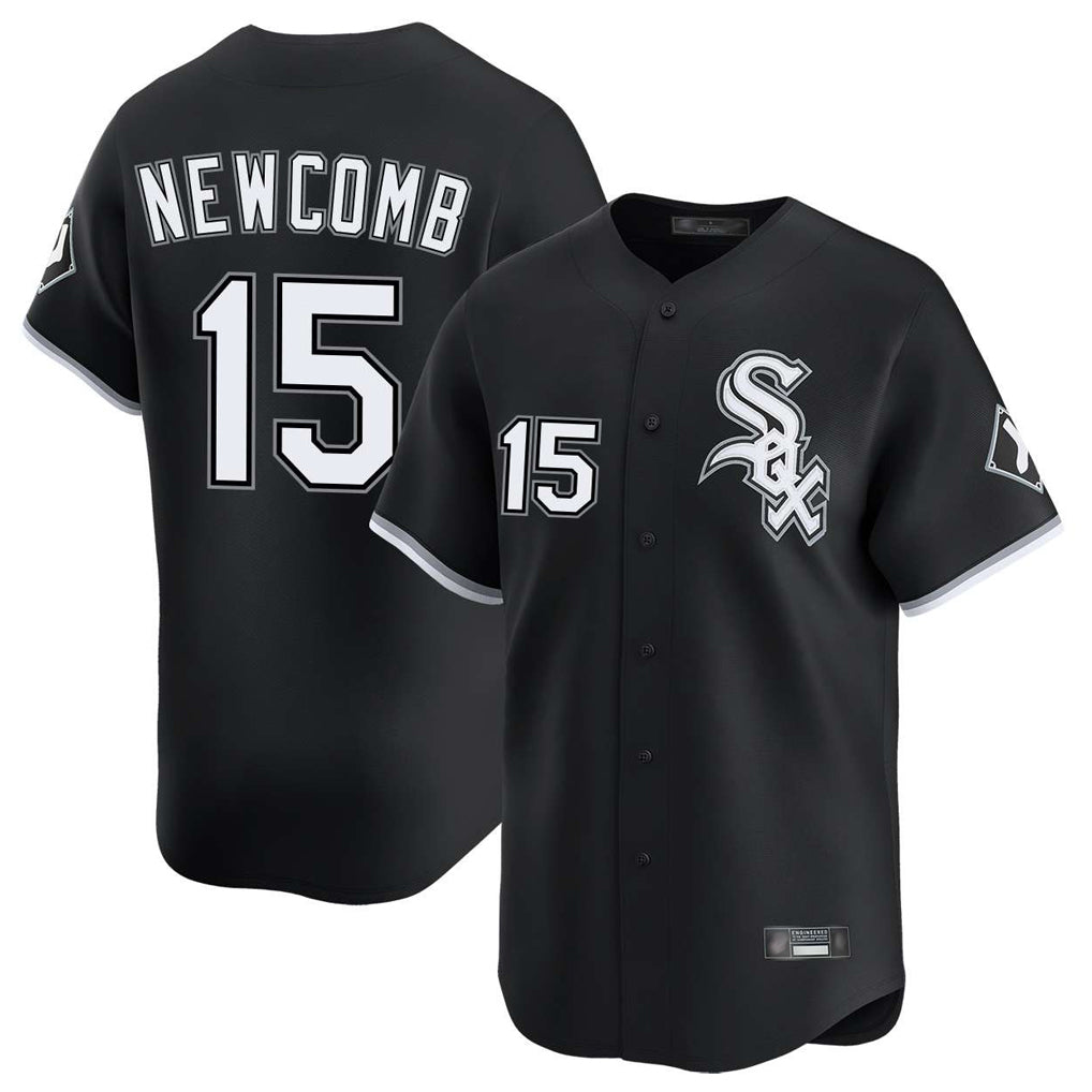Chicago White Sox #15 Sean Newcomb Player Black AmberGomez Limited Home Stitched Jerseys