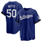 Los Angeles Dodgers #50 Mookie Betts Player Royal AmberGomez City Connect Home Game Stitched Jerseys