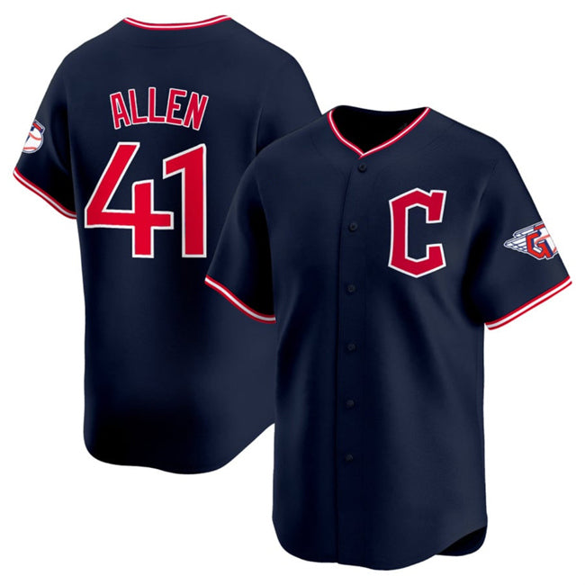 Cleveland Guardians #41 Carlos Santana Navy AmberGomez 2025 Alternate Limited Stitched Jersey