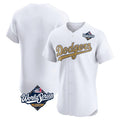 Los Angeles Dodgers Blank Player White Gold AmberGomez Limited Elite Home World Series Stitched Jerseys
