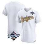 Los Angeles Dodgers Blank Player White Gold AmberGomez Limited Elite Home World Series Stitched Jerseys