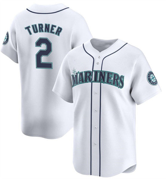 Seattle Mariners #2 Justin Turner White AmberGomez 2024 Home Limited Stitched jersey