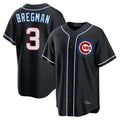 Chicago Cubs #3 Alex Bregman Player Black AmberGomez Fashion Out Game Stitched Jerseys