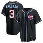 Chicago Cubs #3 Alex Bregman Player Black AmberGomez Fashion Out Game Stitched Jerseys