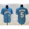 Los Angeles Dodgers #5 Freddie Freeman Light Blue AmberGomez Limited Stitched Jersey