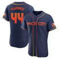Houston Astros #44 Yordan Alvarez Player Navy AmberGomez City Connect Limited Elite Home Stitched Jerseys