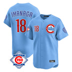 Chicago Cubs #18 Shota Imanaga Player Light Blue AmberGomez 150th Anniversary Limited Home Stitched Jerseys