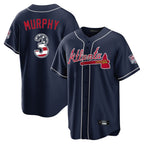 Atlanta Braves #3 Dale Murphy Player Navy AmberGomez USA 250 Fourth Of July Limited Home Game Stitched Jerseys
