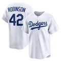 Los Angeles Dodgers #42 Jackie Robinson White AmberGomez Throwback Cooperstown Collection Limited Jersey