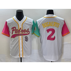 San Diego Padres #2 Xander Bogaerts White AmberGomez NEW 2023 City Connect Cool Base Stitched Jersey 4