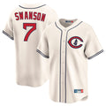 Chicago Cubs #7 Dansby Swanson Player Cream AmberGomez Field of Dreams Limited Home Game Stitched Jerseys