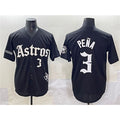 Houston Astros #3 Jeremy Pena Black AmberGomez Gothic 'Houston Born Barrio Raised' Limited Stitched Jersey