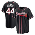 Atlanta Braves #44 Hank Aaron Player Black AmberGomez Fashion Out Game Stitched Jerseys