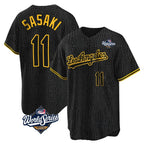 Los Angeles Dodgers #11 Roki Sasaki Player Black AmberGomez World Series Snake Skin City Game Home Stitched Jerseys